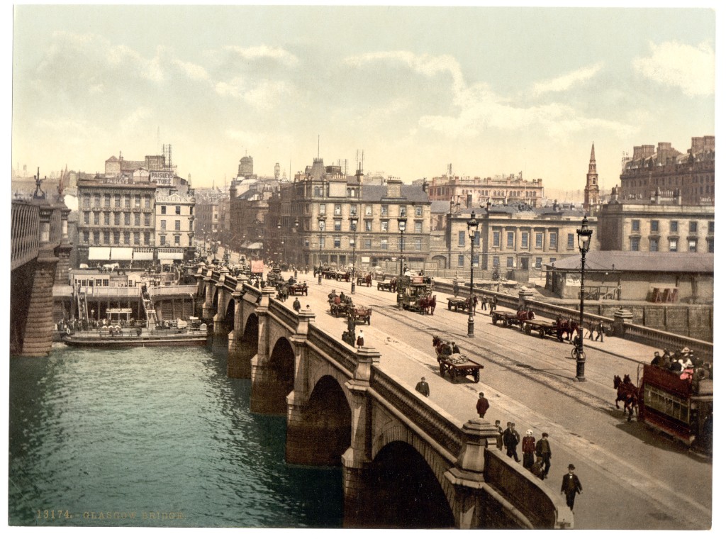 Glasgow Bridge and River Clyde, Central Scotland